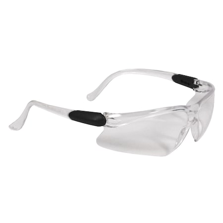 Radians Basin, Safety Glasses, Anti-Scratch, Clear Lens, Clear Frame, Frameless, 1 PR BA1-10